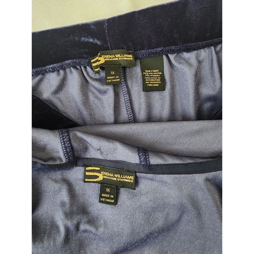 Serena Williams Signature Statement Navy Velour Tracksuit Set Hoodie Pants 1X - Picture 12 of 16